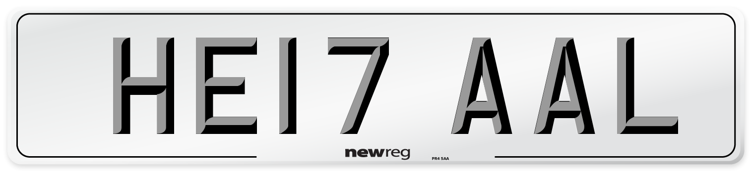 HE17 AAL Number Plate from New Reg